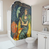 ヴィンテージハロウィーン魔女ポスター シャワーカーテン (インサイチュ)