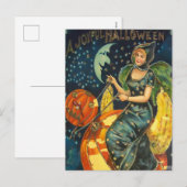 ヴィンテージハロウィーン魔女ポスター シーズンポストカード (正面/裏面)