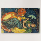 ヴィンテージハロウィーン魔女ポスター ジグソーパズル (横)