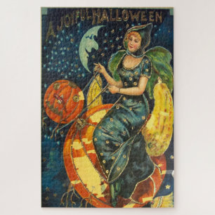 ヴィンテージハロウィーン魔女ポスター ジグソーパズル