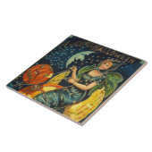 ヴィンテージハロウィーン魔女ポスター タイル (側面)