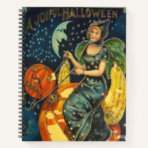 ヴィンテージハロウィーン魔女ポスター ノートブック