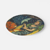 ヴィンテージハロウィーン魔女ポスター ペーパープレート (アングル)