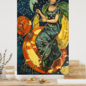 ヴィンテージハロウィーン魔女ポスター ポスター (キッチン)