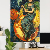 ヴィンテージハロウィーン魔女ポスター ポスター (ホームオフィス)