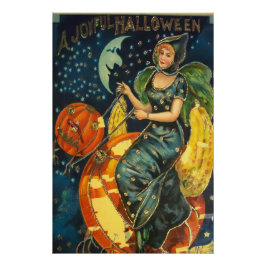 ヴィンテージハロウィーン魔女ポスター ポスター