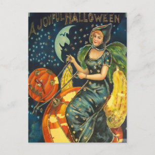 ヴィンテージハロウィーン魔女ポスター ポストカード