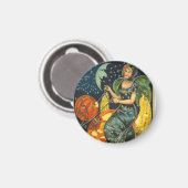 ヴィンテージハロウィーン魔女ポスター マグネット (正面/裏面)