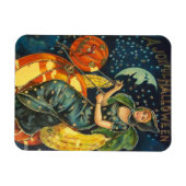 ヴィンテージハロウィーン魔女ポスター マグネット (横)