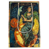 ヴィンテージハロウィーン魔女ポスター ミディアムペーパーバッグ (裏面)