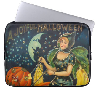 ヴィンテージハロウィーン魔女ポスター ラップトップスリーブ