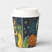 ヴィンテージハロウィーン魔女ポスター 紙コップ (左)