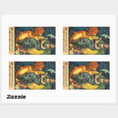 ヴィンテージハロウィーン魔女ポスター 長方形シール (シート)