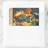 ヴィンテージハロウィーン魔女ポスター 長方形シール (バッグ)