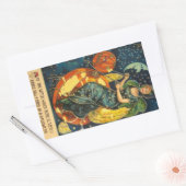 ヴィンテージハロウィーン魔女ポスター 長方形シール (封筒)