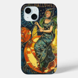 ヴィンテージハロウィーン魔女ポスター iPhone 15ケース