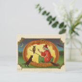 ヴィンテージハロウィーン魔女ポストカード ポストカード (スタンド正面)