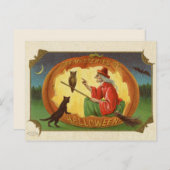 ヴィンテージハロウィーン魔女ポストカード ポストカード (正面/裏面)