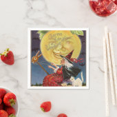 ヴィンテージハロウィーン魔女ムーンパーティーナプキン スタンダードカクテルナプキン (インサイチュ)