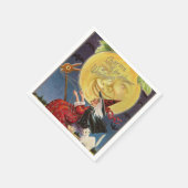 ヴィンテージハロウィーン魔女ムーンパーティーナプキン スタンダードカクテルナプキン (角)