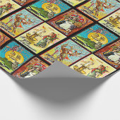 ヴィンテージハロウィーン魔女猫とカボチャ ラッピングペーパー (角)