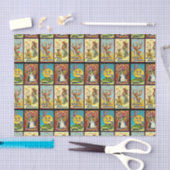 ヴィンテージハロウィーン魔女猫とカボチャ 薄葉紙 (クラフト)