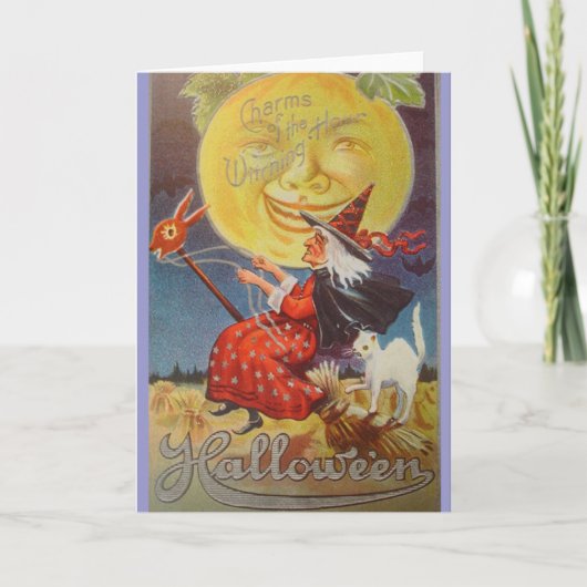 ヴィンテージハロウィーン魔女 カード (正面)
