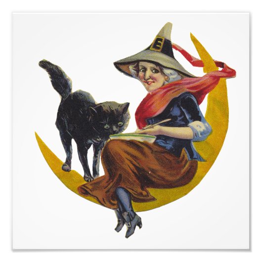ヴィンテージハロウィーン魔女 フォトプリント (正面)