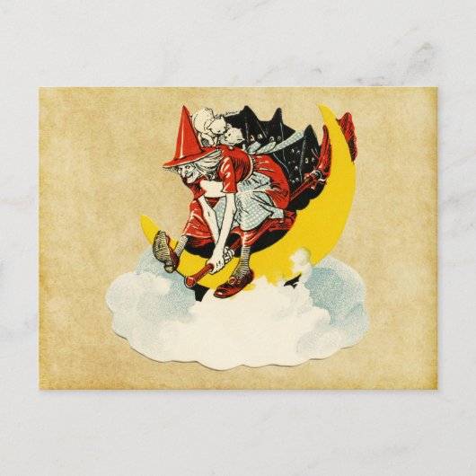 ヴィンテージハロウィーン魔女 ポストカード (正面)