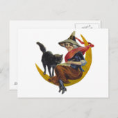 ヴィンテージハロウィーン魔女 ポストカード (正面/裏面)