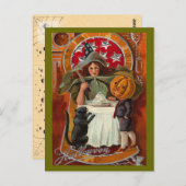 ヴィンテージハロウィーン魔女 ポストカード (正面/裏面)