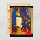 ヴィンテージハロウィーン魔法キャンドル ポストカード (正面/裏面)