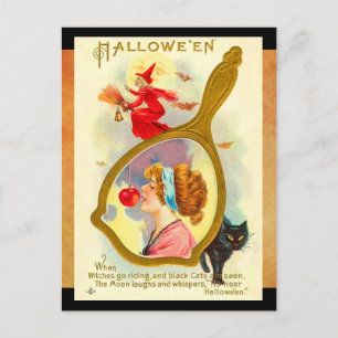 ヴィンテージハロウィーン魔法鏡 ポストカード