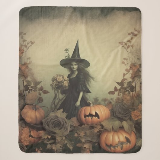ヴィンテージハロウィーン魔術(3) シェルパブランケット (正面)