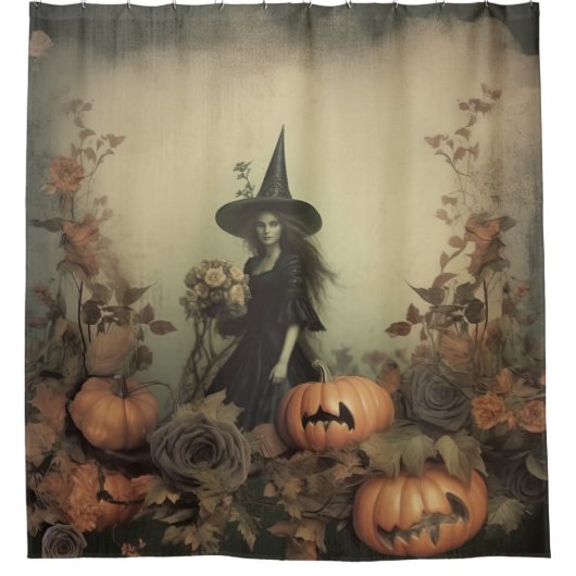 ヴィンテージハロウィーン魔術(3) シャワーカーテン (正面)