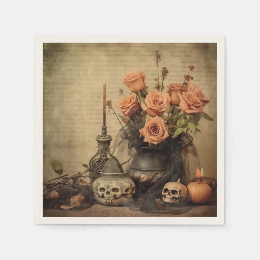 ヴィンテージハロウィーン魔術(4) スタンダードカクテルナプキン (正面)