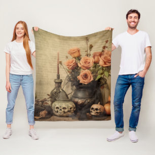 ヴィンテージハロウィーン魔術(4) フリースブランケット