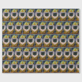 ヴィンテージハロウィーン黒猫の魔女パーティーラップ ラッピングペーパー (フラット)