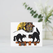 ヴィンテージハロウィーン黒猫トリック・オアトリート ポストカード (スタンド正面)