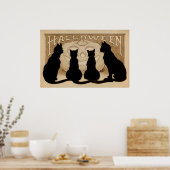 ヴィンテージハロウィーン黒猫パーティーデコールポスター ポスター (キッチン)