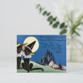 ヴィンテージハロウィーン黒猫 シーズンポストカード (スタンド正面)