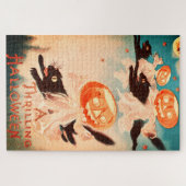 ヴィンテージハロウィーン黒猫 ジグソーパズル (横)