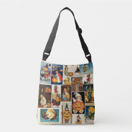 ヴィンテージハロウィーン100年はがき魔女 クロスボディバッグ