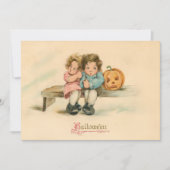 ヴィンテージハロウィーン2人の怖い子供 ノートカード (正面)