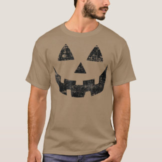 ヴィンテージハロウィーン2022パンプキンジャックランタン顔 Tシャツ