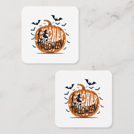 ヴィンテージハロウィーン スクエア名刺 (正面/裏面)