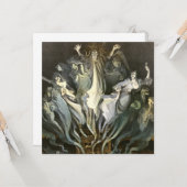 ヴィンテージハロウィーン、スケルトンバイオリニストと幽霊たち カード (正面/裏面インサイチュ)