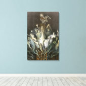 ヴィンテージハロウィーン、スケルトンバイオリニストと幽霊たち キャンバスプリント (インサイチュ (ウッドフロア))