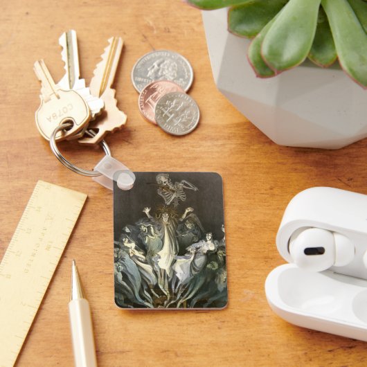 ヴィンテージハロウィーン、スケルトンバイオリニストと幽霊たち キーホルダー (デスク)