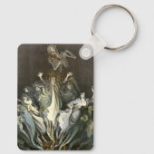 ヴィンテージハロウィーン、スケルトンバイオリニストと幽霊たち キーホルダー (裏面)